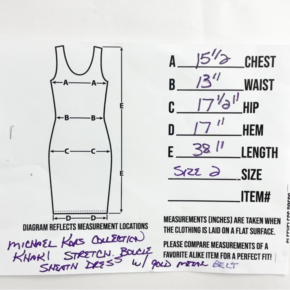 MICHAEL KORS COLLECTION Stretch Boucle Sheath Dress w/ Metallic Gold Belt Size 2 - Picture 15 of 15